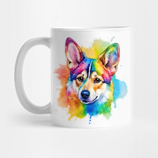 Swedish Vallhund Watercolor Portrait Mug